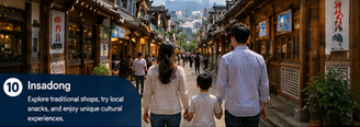Family exploring Insadong traditional streets, shops, and cultural attractions in Seoul